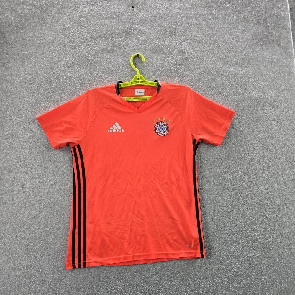 FC Bayern Munich Men Jersey M Orange Embroidered Adidas Crest Climacool READ